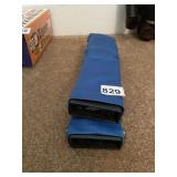 BONE FONE STEREO RADIOS (2), BLUE FABRIC COVERS,