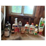 ASSORTED HOUSEHOLD CHEMICALS, CLEANERS, AND