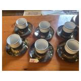 WOLFF SILVER PLATED DEMITASSE CUPS AND SAUCERS