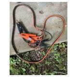 JUMPER CABLES, HEAVY DUTY, ORANGE AND BLACK.