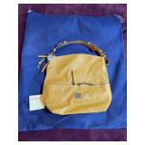 DOONEY & BOURKE HOBO BAG, MUSTARD YELLOW LEATHER,