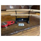 VTG JAPANESE STYLE MINIATURE SWORD SET W/ DISPLAY
