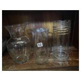 ASSORTED GLASS VASES (3), INCL ONE CLEAR GLASS