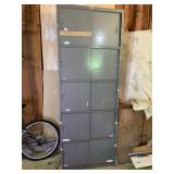 METAL STORAGE CABINET, FIVE-TIER, SLIDING DOORS,
