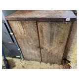 WOODEN STORAGE CABINET, TWO DOORS, INTERIOR