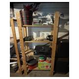 WOODEN SHELVING UNIT, CONTENTS NOT INCLUDED.