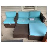 ORANGE-CASUAL WICKER PATIO FURNITURE SET,