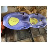 PLASTIC TOBOGGAN SLED, MOLDED HANDLES.