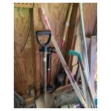SHOVELS (2), BELL FLOOR PUMP, TRUE TEMPER TOOL