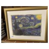VTG FRAMED PRINTS, INCL VINCENT VAN GOGH STARRY