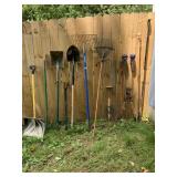ASSORTED GARDEN TOOLS, INCLUDES KOBALT RAKE,