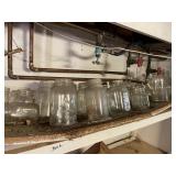 ASSORTED VTG GLASS MASON JARS, INCLUDES ATLAS AND