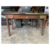 WOOD WRITING DESK, SINGLE DRAWER, TAPERED LEGS,
