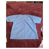 VIAGRA BRANDED BLUE SCRUB TOP, SIZE LARGE.