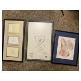 FRAMED ARTWORK (2) AND FRAMED MEDICAL