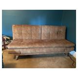 SOFA BED, TUFTED FAUX SUEDE UPHOLSTERY,