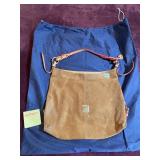 DOONEY & BOURKE HOBO BAG, TAN SUEDE, BRAIDED