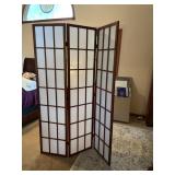 3-PANEL ROOM DIVIDER, WOOD FRAME, TRANSLUCENT