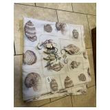 SHOWER CURTAIN W/ SEASHELL PATTERN AND MATCHING