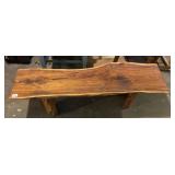 LIVE EDGE WOOD BENCH, NATURAL FINISH, RUSTIC