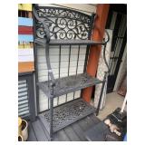 WROUGHT IRON BAKERS RACK, SCROLLWORK DESIGN,