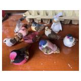 ASSORTED DECORATIVE BIRD FIGURINES W/ FEATHER AND