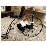 METAL BICYCLE DECORATIVE STAND W/ MINIATURE SANTA