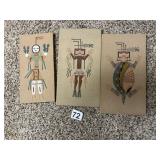 3 NAVAJO SAND ART PIECES