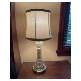 TABLE LAMP, MERCURY GLASS COLUMN BASE, BRUSHED
