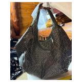 BASTIQUE HOBO BAG, GREY FAUX CROCODILE EMBOSSED