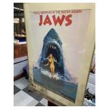 JAWS MOVIE POSTER, STEVEN SPIELBERG, FRAMED.