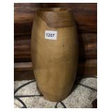 HAND-TURNED WOOD VASE, NATURAL FINISH,