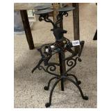 WROUGHT IRON DEER CANDLE HOLDER, BLACK FINISH,