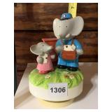 SCHMID HANDPAINTED MUSIC BOX, ELEPHANT MAIL