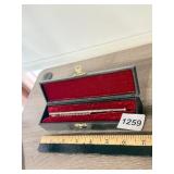 MINIATURE SILVER-TONE METAL FLUTE REPLICA, HINGED