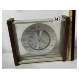 VERICHRON QUARTZ WORLD TIME CLOCK, WOOD FRAME,