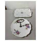 AYNSLEY BONE CHINA TIERED SERVER, FLORAL PATTERN,