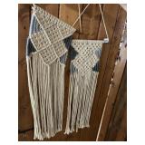 MACRAME WALL HANGINGS (2), COTTON CORD, COPPER