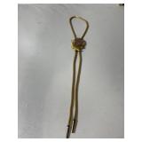 BOLO TIE, GOLD-TONE MESH CORD, OVAL CABOCHON