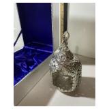 ORNATE FILIGREE METAL INCENSE BURNER, HINGED LID,