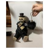 ANIMATED SKELETON FIGURE W/ TOP HAT AND CANE,