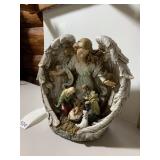 RESIN NATIVITY SCENE FIGURINE, ANGEL WINGS