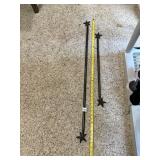 WROUGHT IRON CURTAIN RODS, STAR FINIALS, BLACK