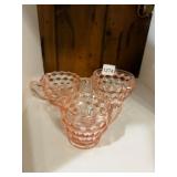 VTG PINK DEPRESSION GLASS CREAMER AND SUGAR BOWL