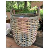 WOVEN WICKER BASKET, MULTICOLORED PAINTED FINISH,