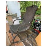 VTG WOODEN ROCKING CHAIR, PERFORATED SEAT AND