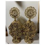 VTG GILT METAL FILIGREE PERFUME BOTTLES, ORNATE