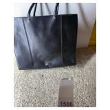 REBECCA MINKOFF TOTE BAG, BLACK LEATHER,