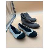 GREY SUEDE EMBROIDERED ANKLE BOOTS, ROTHY