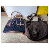 BROWN AND NAVY BLUE BAG